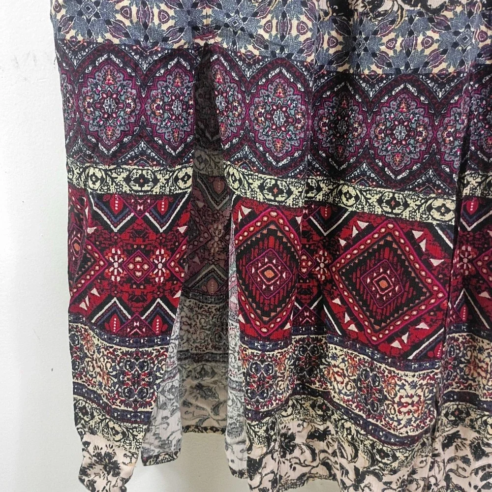 Soft Surrounding Women's Marcelo Smocked Maxi Dress XS Mixed Print Boho Gypsy